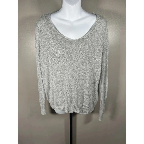 Brandy Melville Ribbed Gray Sweater One Size - Picture 1 of 8